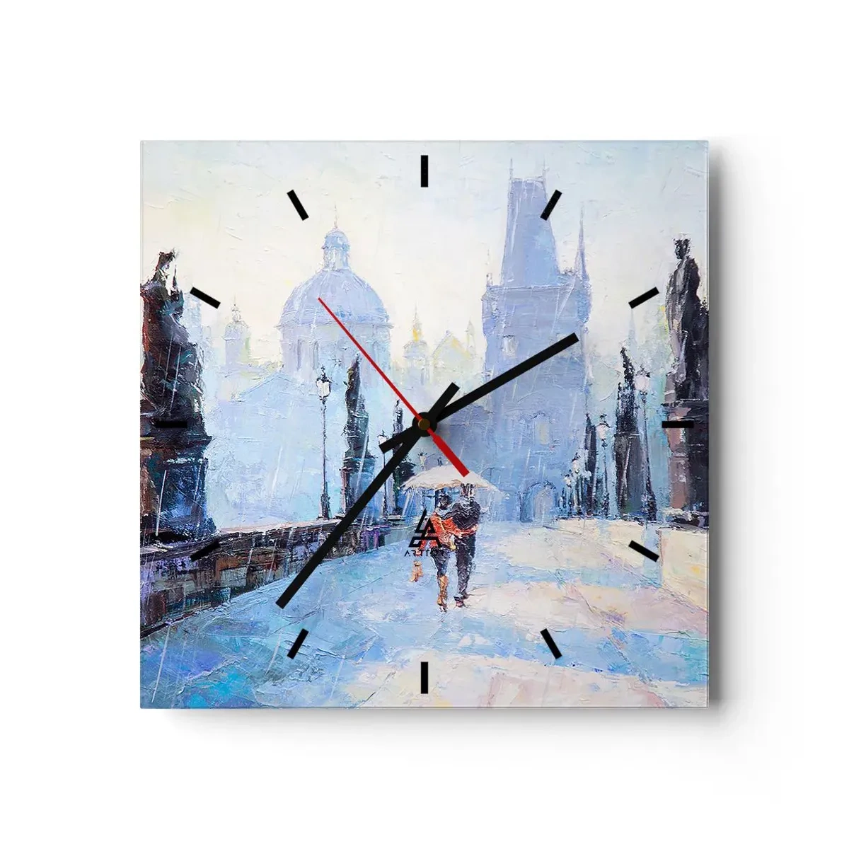 Nástenné hodiny - Nás musel očariť dážď - 30x30 cm