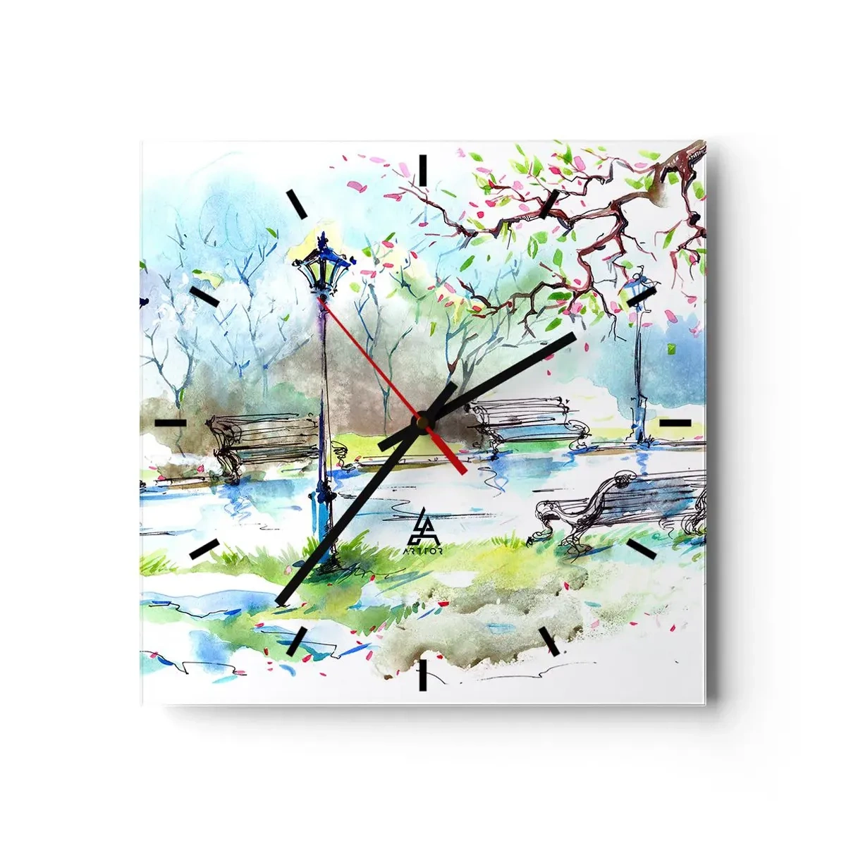 Nástenné hodiny - Kúzlo parkového ticha - 30x30 cm