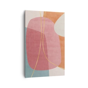 Obraz na plátne - Pastelová kompozícia so zlatou niťou - 80x120 cm