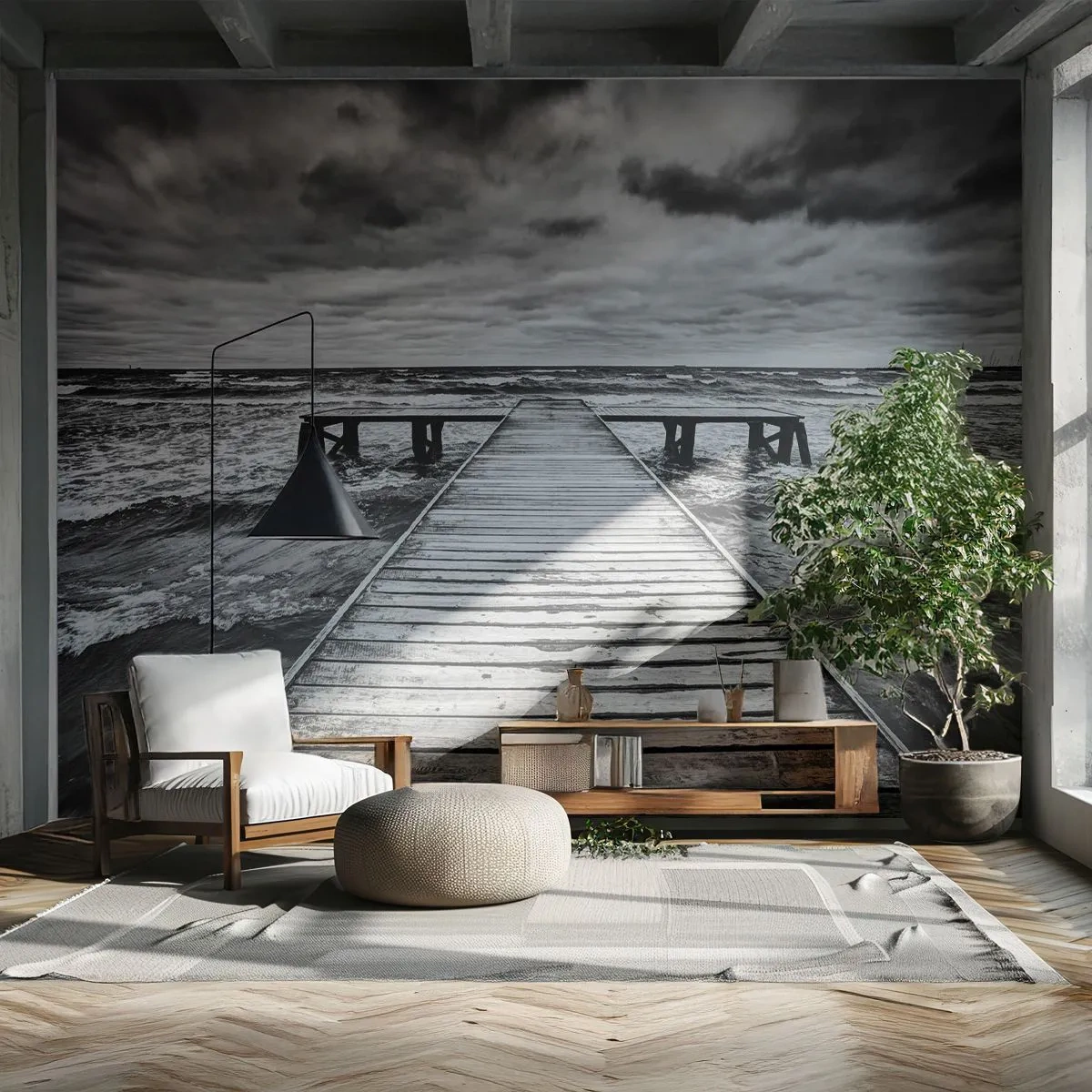 Fototapeta Premium Sand - Čakám na vietor, čo rozfúka… - Krajina, Drevený most, More - 100x70 cm