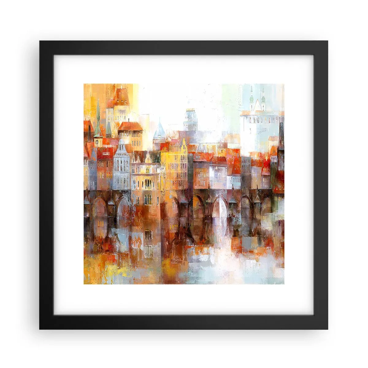 Plagát v čiernom ráme - Pod mostom je tiež krásne - 30x30 cm