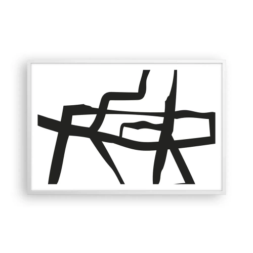 Plagát v bielom ráme - Čiernobiela konštrukcia - 91x61 cm
