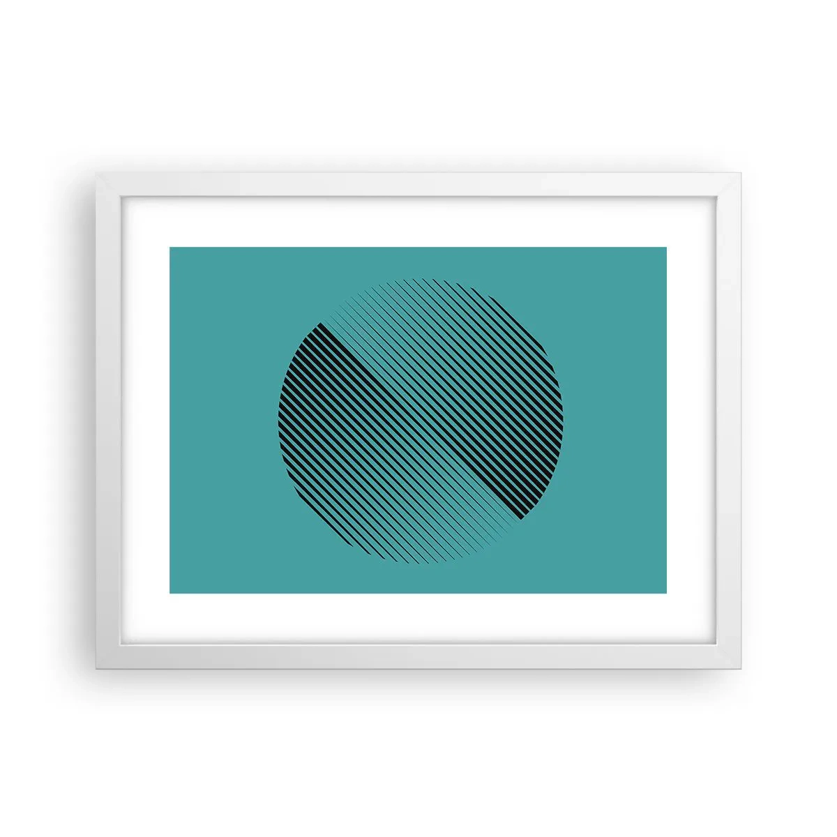 Plagát v bielom ráme - Kruh – geometrická variácia - 40x30 cm