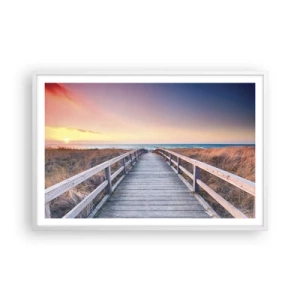 Plagát v bielom ráme - Baltská večerná polárna žiara - 91x61 cm