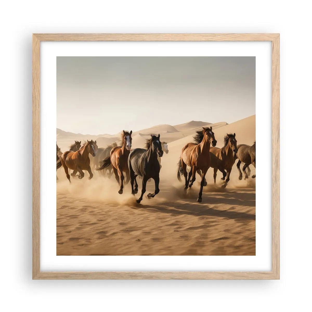 Plagát v ráme zo svetlého duba - Voľné ako vietor - 50x50 cm