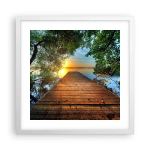 Plagát v bielom ráme - Neponáhľaj sa, posaď sa - 40x40 cm