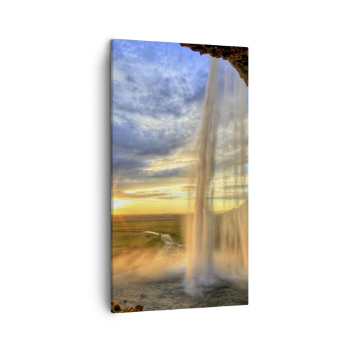 Obraz na plátne - Svet za závojom kvapiek - 45x80 cm