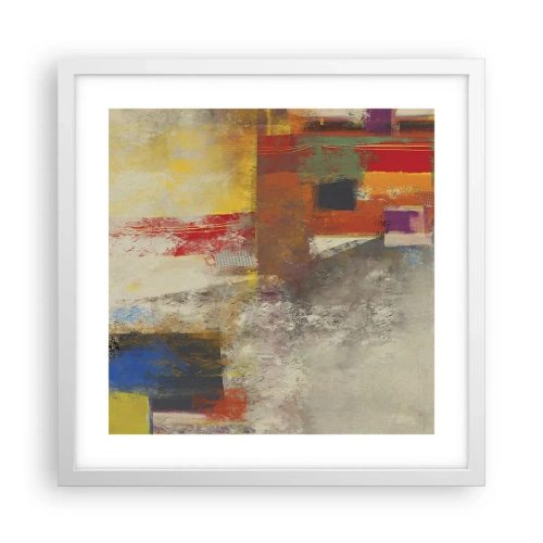 Plagát v bielom ráme - Geometria farieb - 40x40 cm