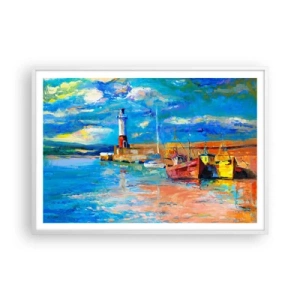 Plagát v bielom ráme - Popoludní v dúhovom zálive - 100x70 cm