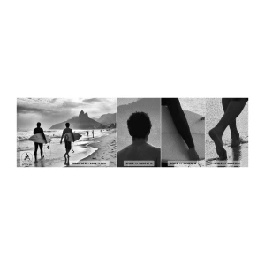 Vzorka fototapety Premium Sand - Samba na jednu vlnu - Surfer, Brazília, More - 100x30 cm