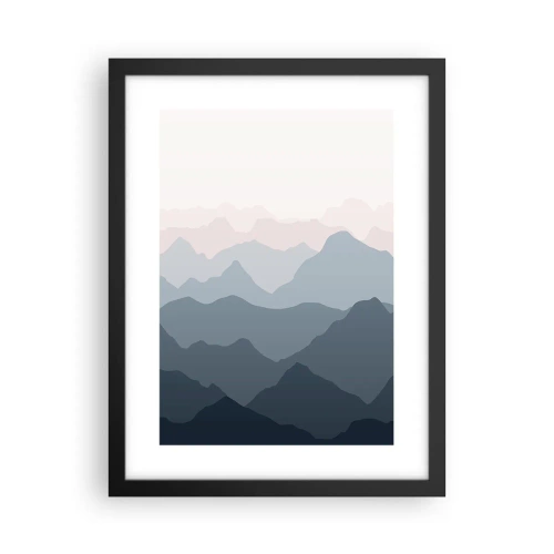 Plagát v čiernom ráme - Vlny hôr - 30x40 cm