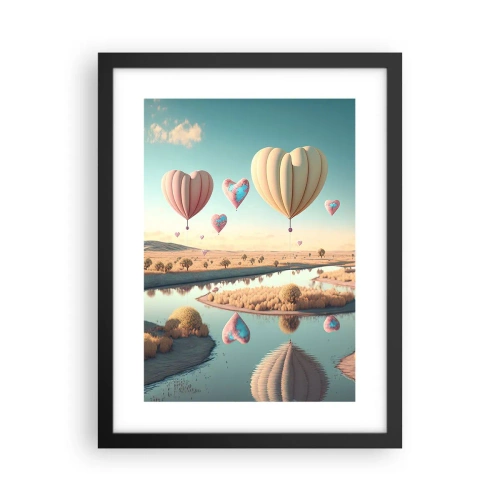 Plagát v čiernom ráme - Láska ťa nechá vzlietnuť - 30x40 cm