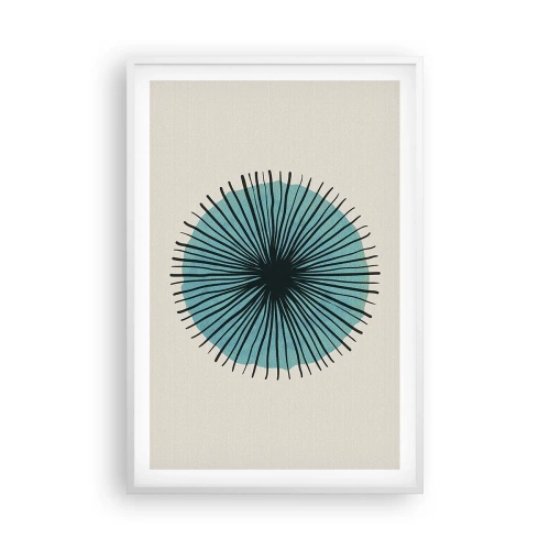 Plagát v bielom ráme - Žiariaca modrá - 61x91 cm
