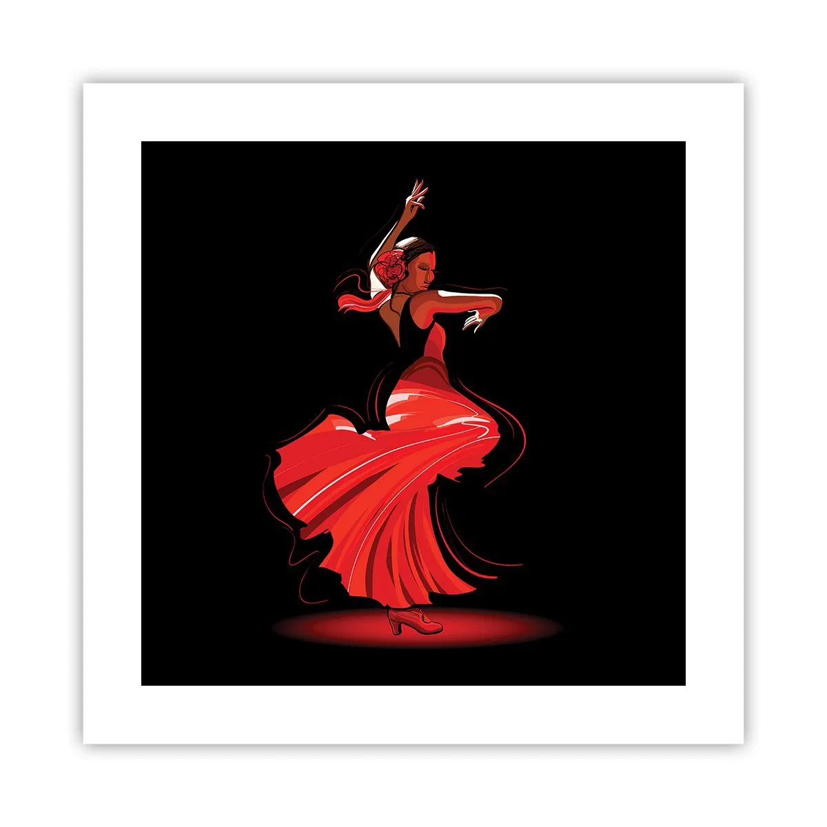 Plagát - Horúca duša flamenco - 40x40 cm