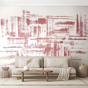 Fototapeta Premium Canvas - Červené mesto - Abstrakcia, Grafika, Maľovanie - 350x256 cm