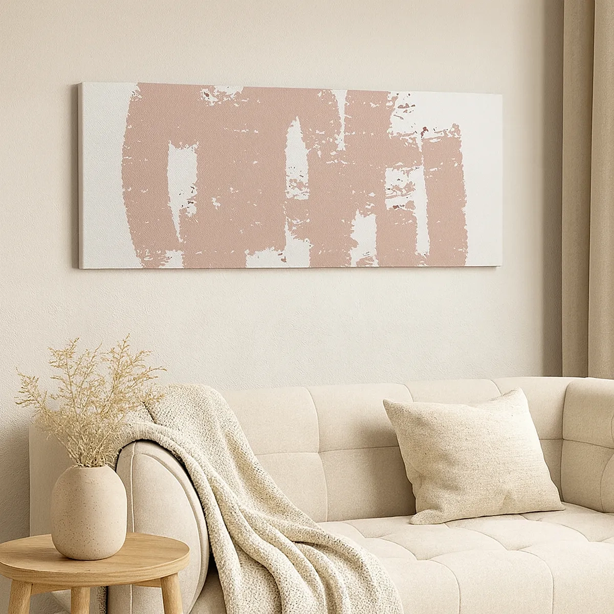 Obraz na plátne - Abstrakcia v jemnej ružovej - 30x30 cm