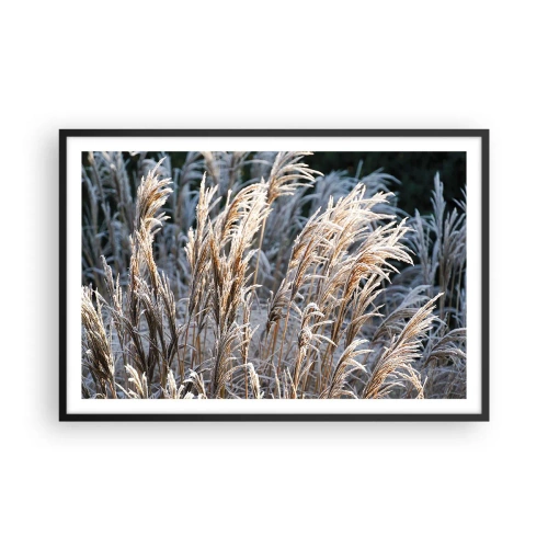 Plagát v čiernom ráme - Mrazom pokryté - 91x61 cm
