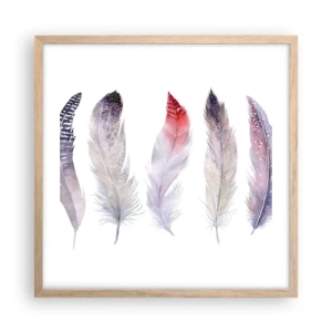 Plagát v ráme zo svetlého duba - Jemné ako rôznofarebná hmla - 50x50 cm