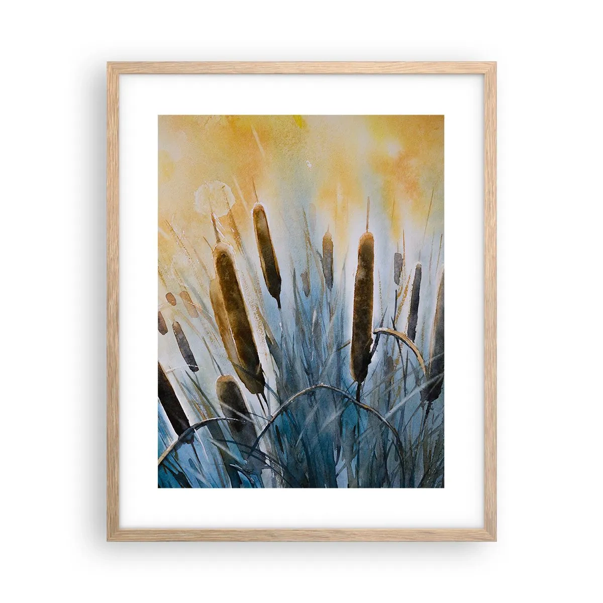 Plagát v ráme zo svetlého duba - Chlad vody, žiara slnka - 40x50 cm