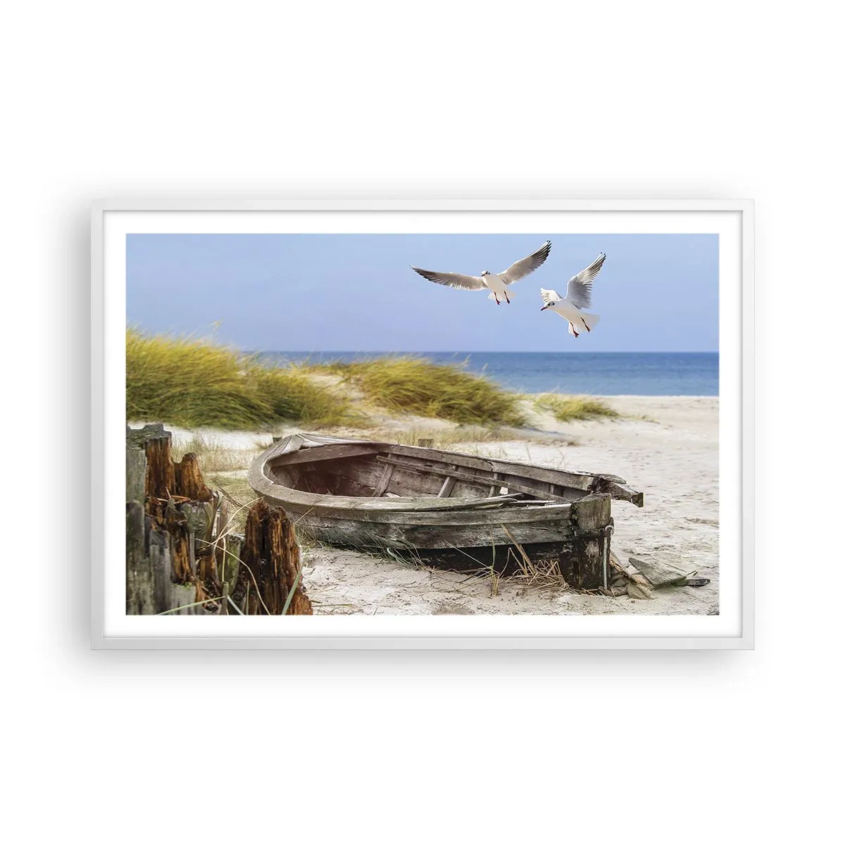 Plagát v bielom ráme - Vetrom ožiarené - 91x61 cm
