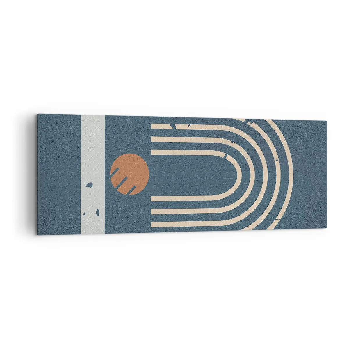 Obraz na plátne - Geometria v námorníckej modrej - 140x50 cm