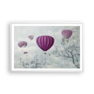 Plagát v bielom ráme - Ako lode na oblohe - 91x61 cm