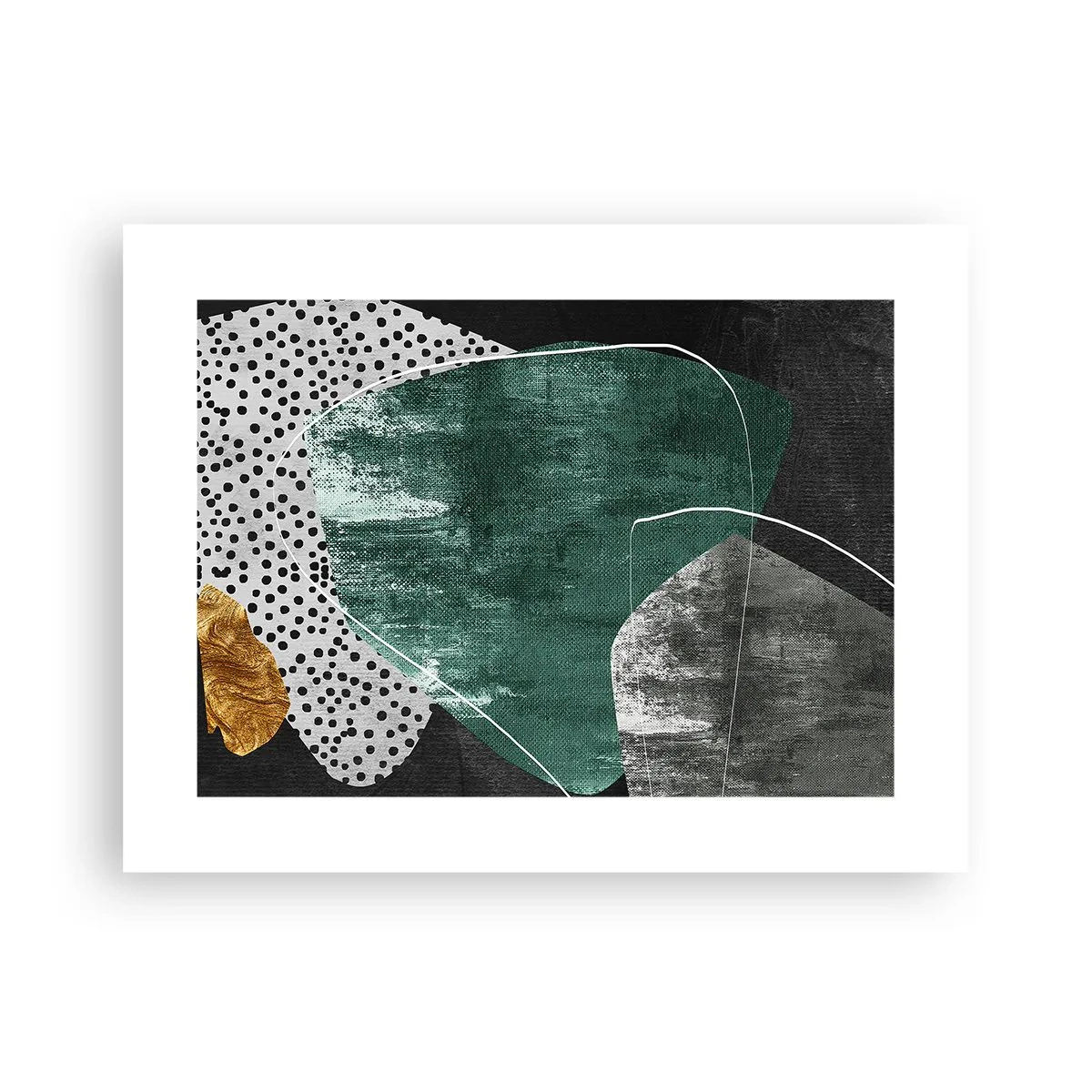 Plagát - Farebná abstrakcia so zlatou vločkou - 40x30 cm