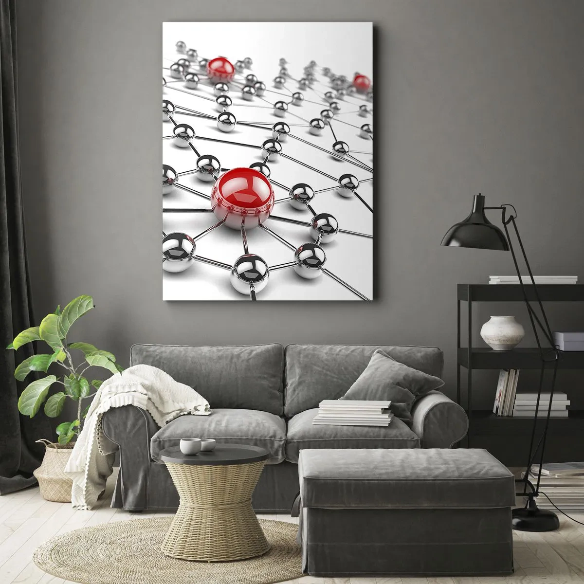 Obraz na plátne - Strieborná sieť - 50x70 cm