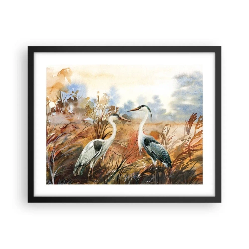Plagát v čiernom ráme - Kam na jeseň? - 50x40 cm