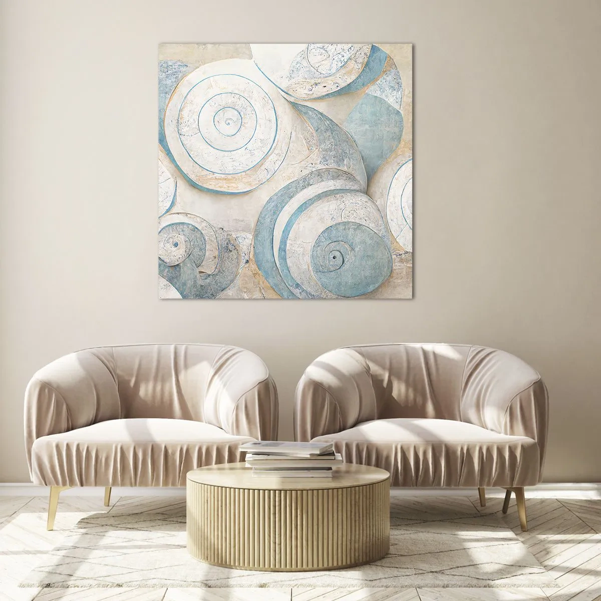 Obraz na skle - Čo skrýva mušľa? - 60x60 cm