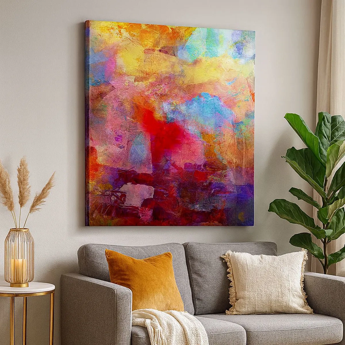 Obraz na plátne - Pozrieť sa doprostred dúhy - 30x30 cm