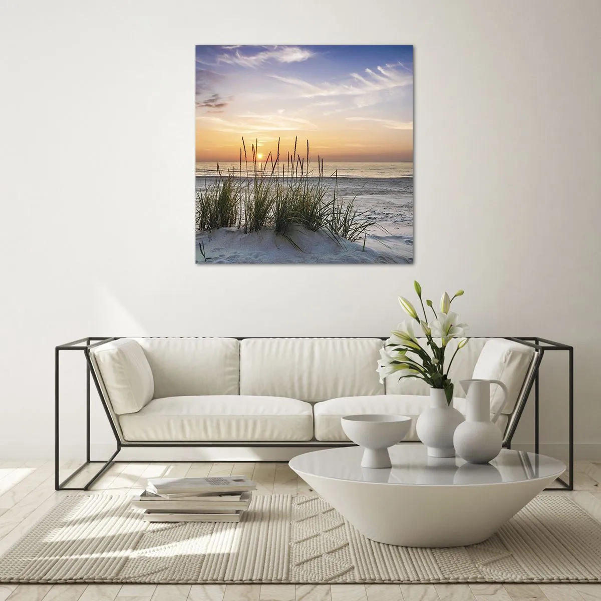 Obraz na skle - Pozri sa, predstav si a pociť - 30x30 cm