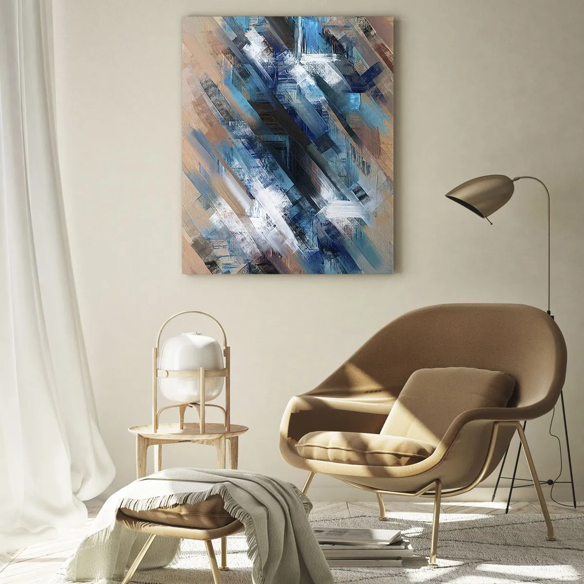 Obraz na skle - Modrá šikmosť - 50x70 cm