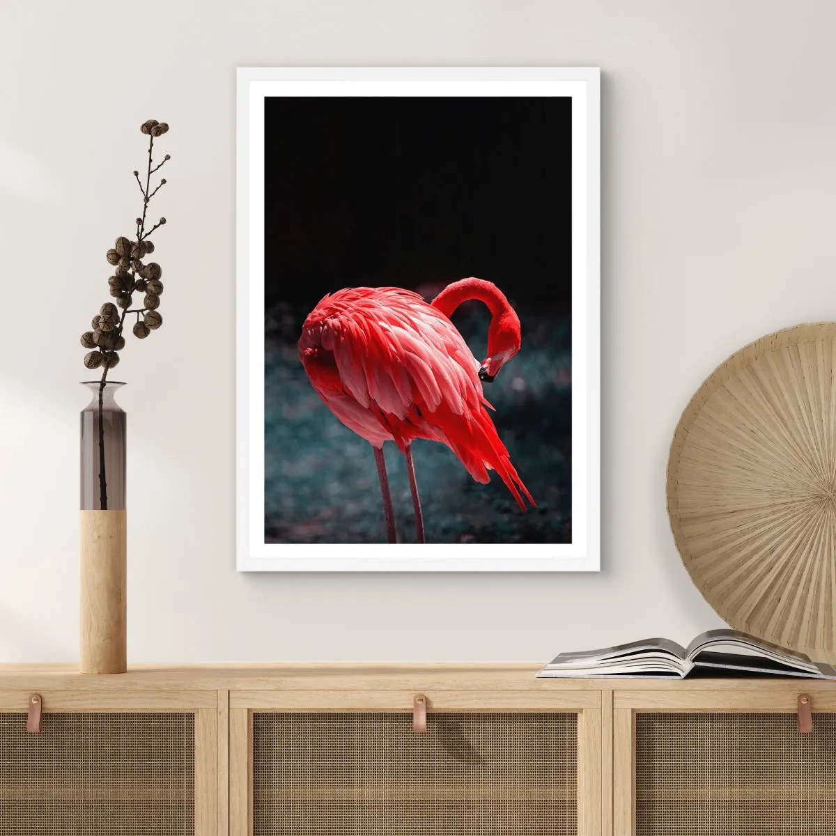 Plagát v bielom ráme - Karmínová báseň prírody - 70x100 cm