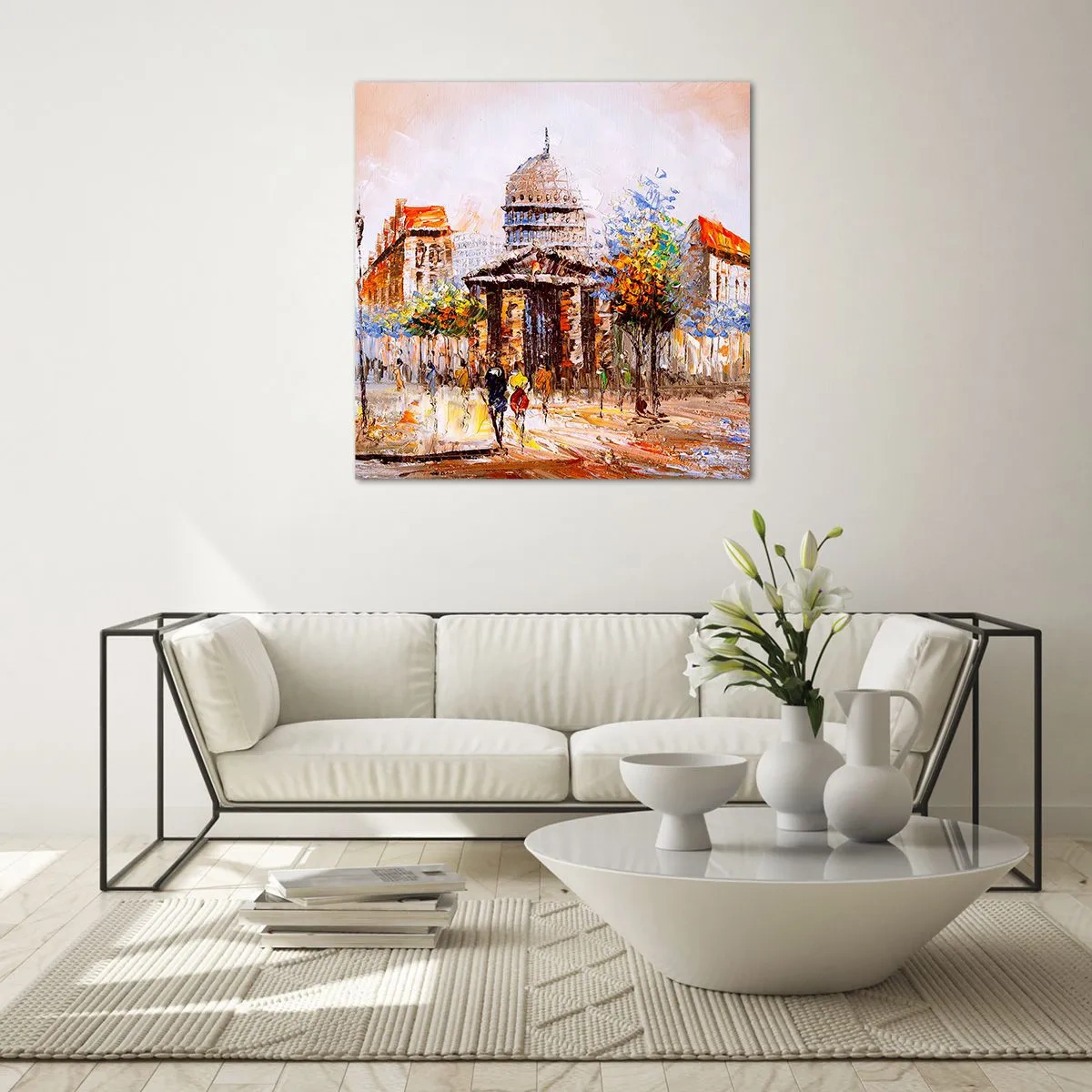 Obraz na skle - Parížska prechádzka - 70x70 cm