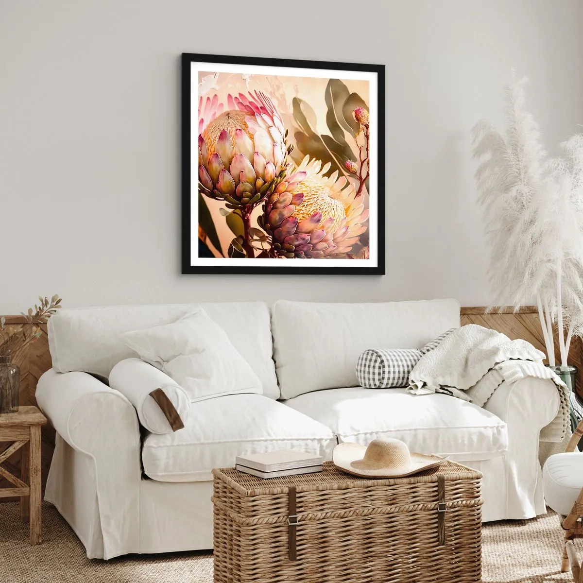 Plagát v čiernom ráme - Nežne objaté - 50x50 cm