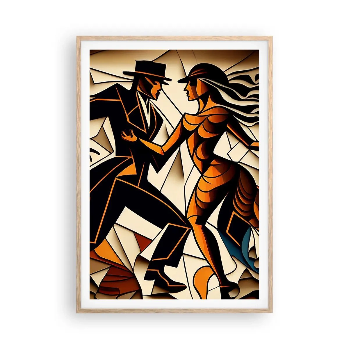 Plagát v ráme zo svetlého duba - Tanec vrelosti a vášne - 70x100 cm