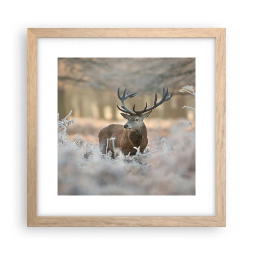 Plagát v ráme zo svetlého duba - Svieže ráno - 30x30 cm