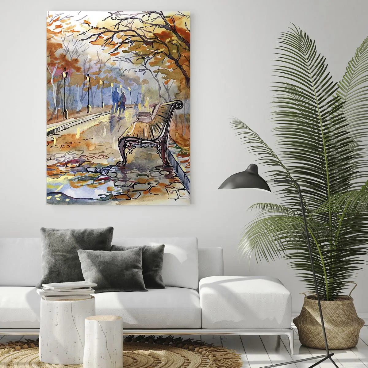 Obraz na skle - Spoločne putovať jeseňou - 50x70 cm