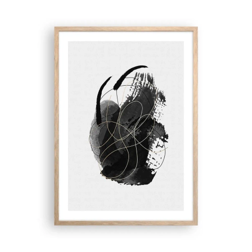 Plagát v ráme zo svetlého duba - Upletené z čiernej - 50x70 cm