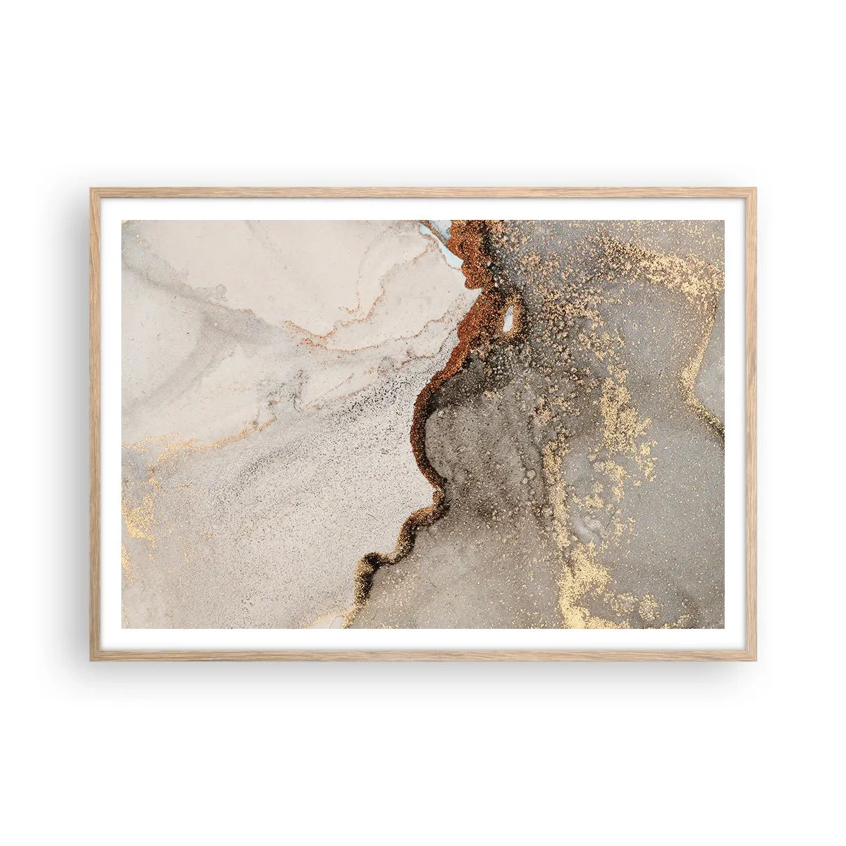 Plagát v ráme zo svetlého duba - Na hranici farieb - 100x70 cm