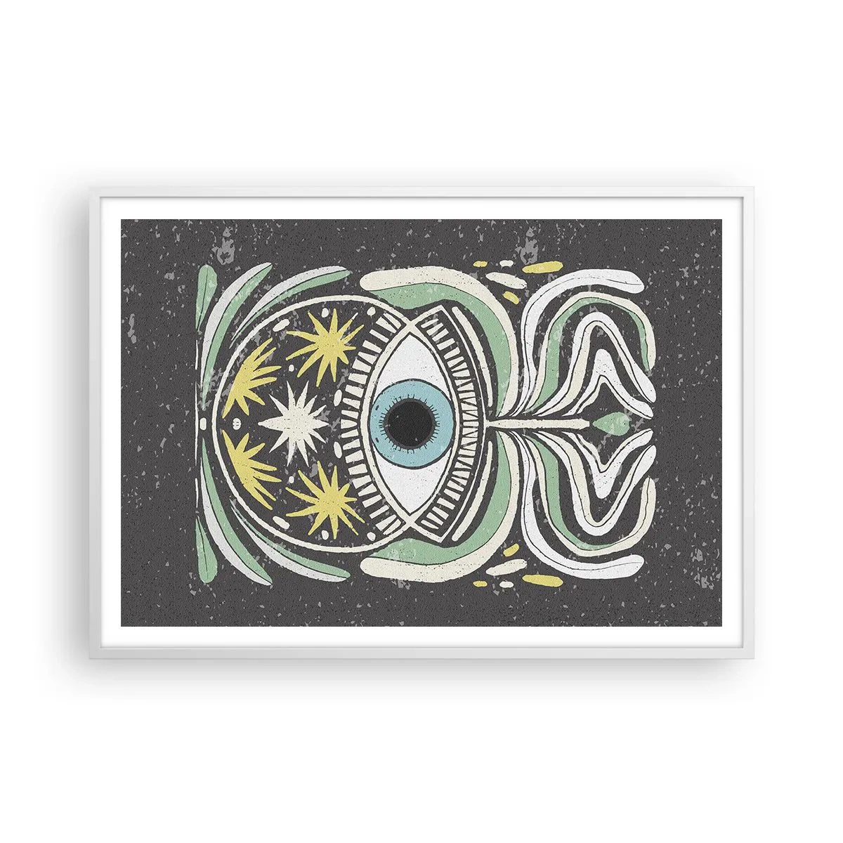 Plagát v bielom ráme - Kmeňové rituály - 100x70 cm