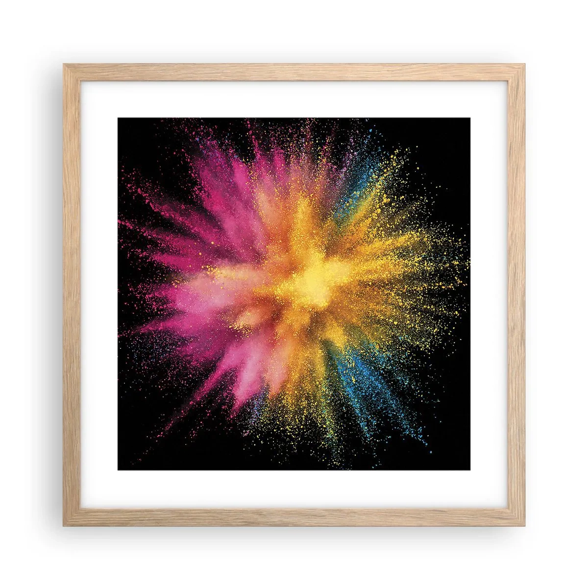 Plagát v ráme zo svetlého duba - Zrodenie farieb - 40x40 cm