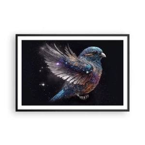 Plagát v čiernom ráme - Diamantový vrabec - 91x61 cm