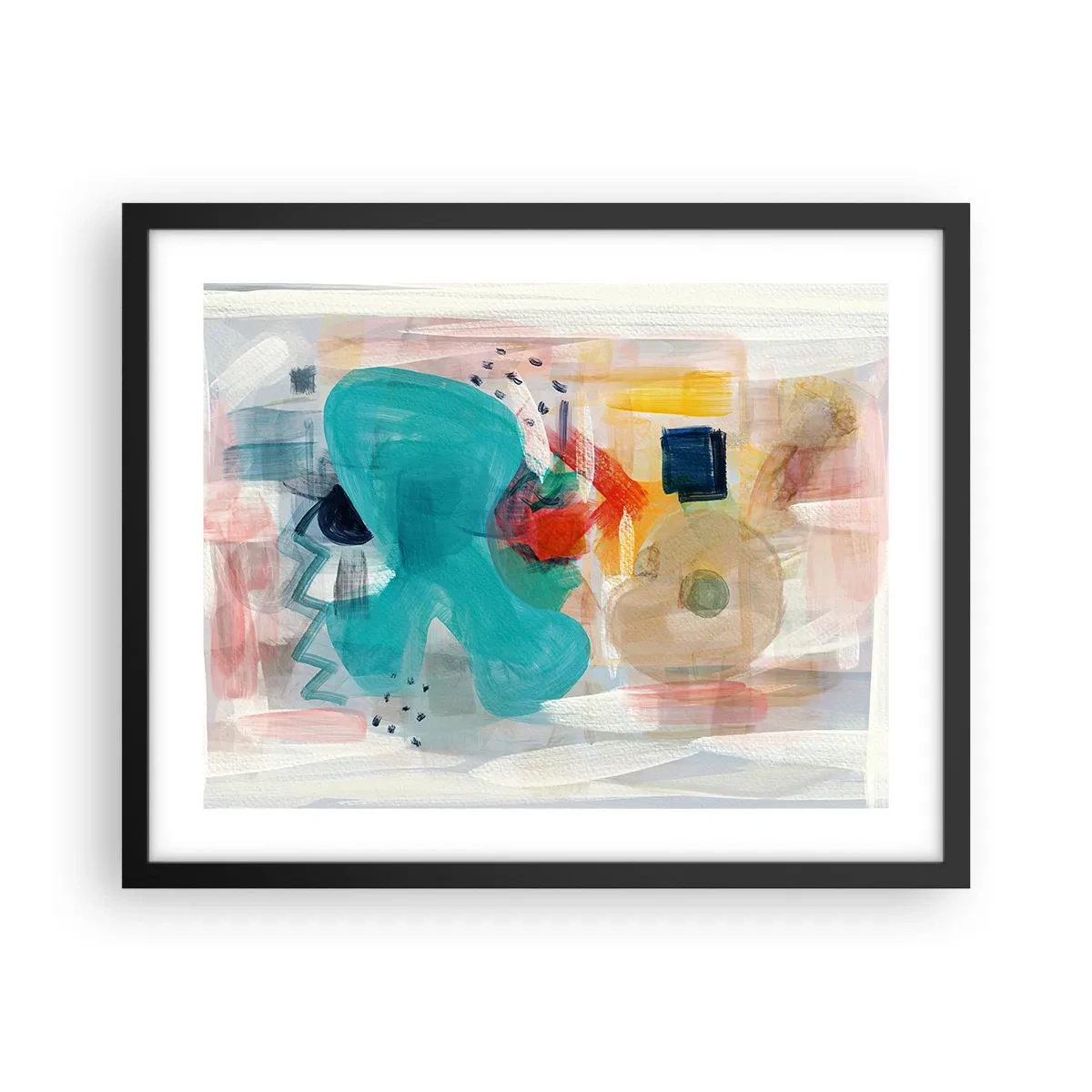 Plagát v čiernom ráme - Farebná hra - 50x40 cm