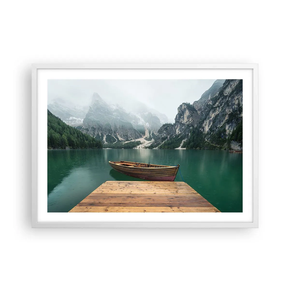 Plagát v bielom ráme - „Hrdé skaly vpredu“ - 70x50 cm