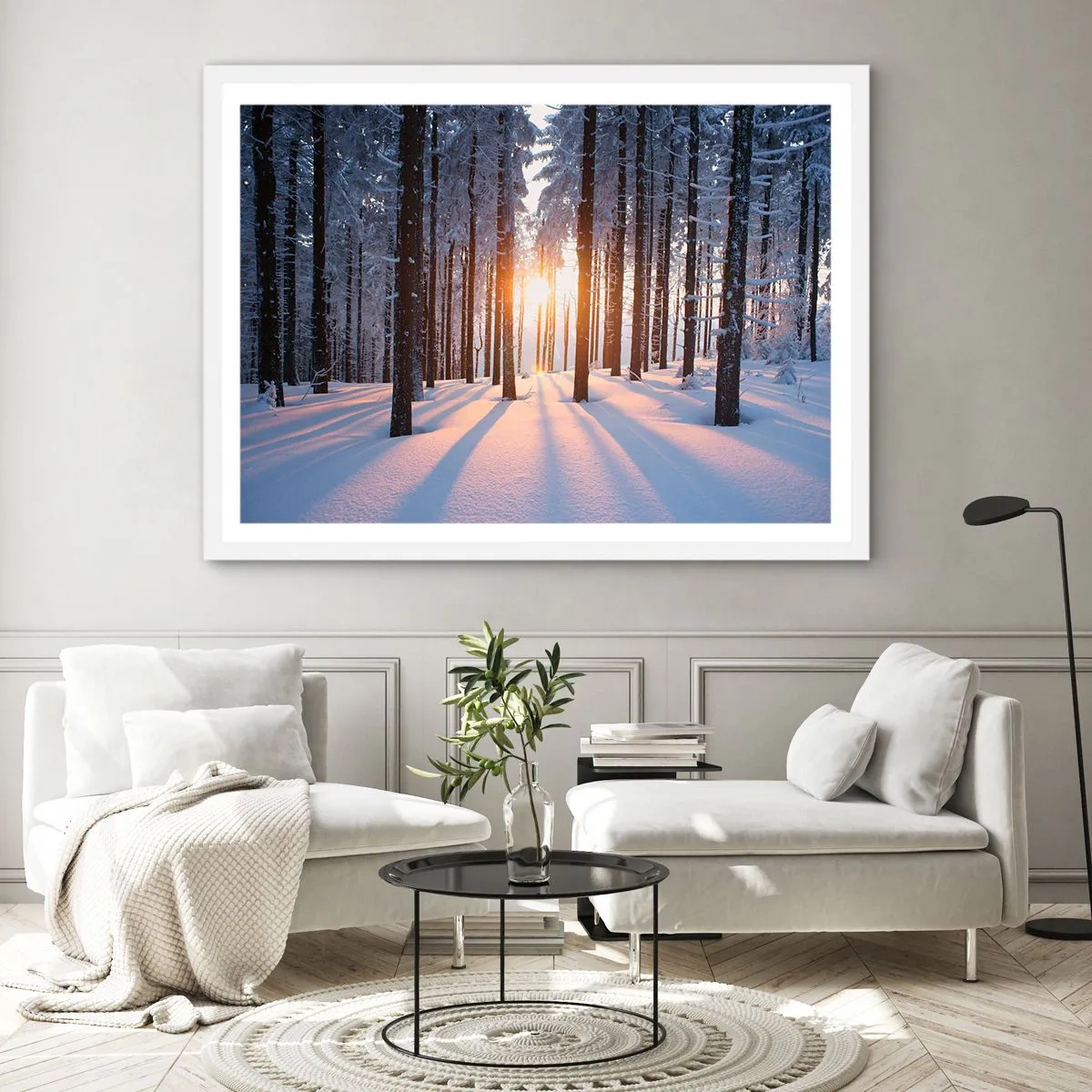 Plagát v bielom ráme - Jasne čierne na bielom - 40x30 cm