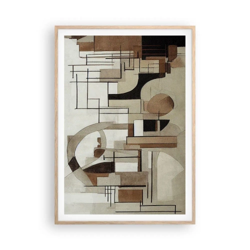 Plagát v ráme zo svetlého duba - Mestská krajina 2.0 - 70x100 cm