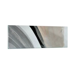 Obraz na skle - Kompozícia: čierny a šedý oblúk - 90x30 cm