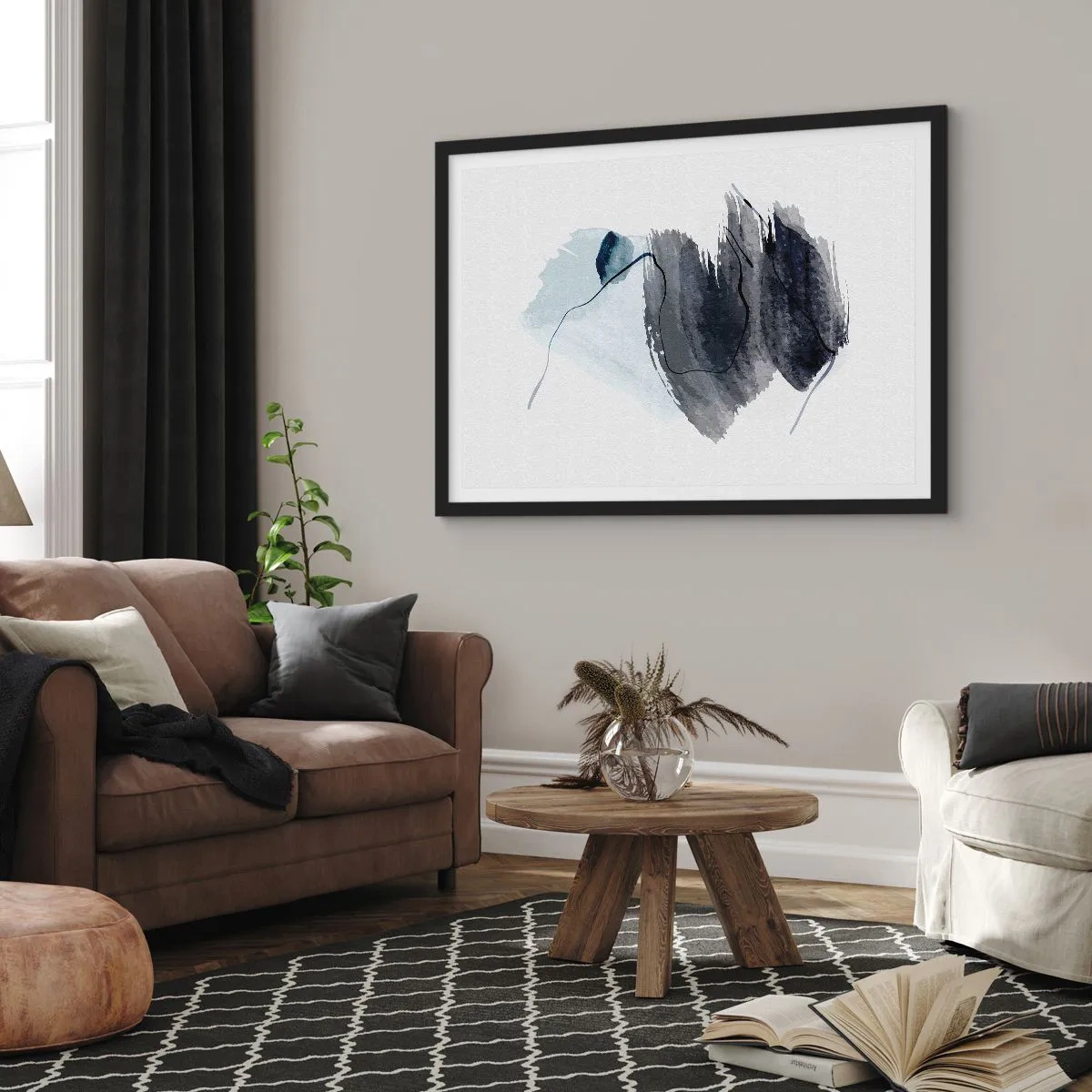 Plagát v čiernom ráme - Intenzita a pohyb - 100x70 cm